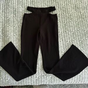 Chic Black Cut-Out Flare Pants